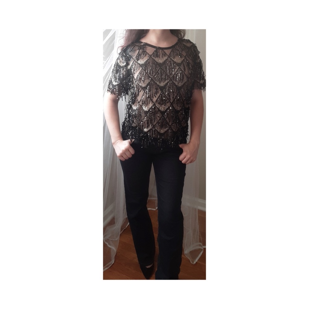 Lu-ce Sheer Tassle Party Blouse